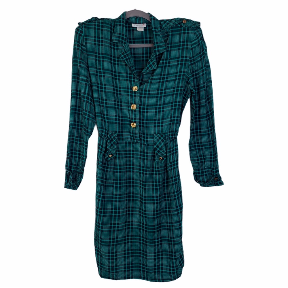 Vintage Scarlett Green Plaid Dress